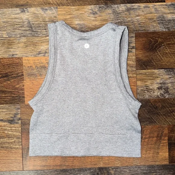 90 Degree By Reflex Heather Gray Crop Top - Picture 4 of 6